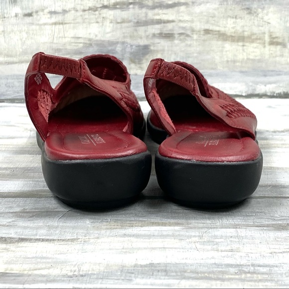 Classic Elements Brick Red Leather Slingback Flats “Hudson” Casual Sandal In Box - Picture 7 of 15